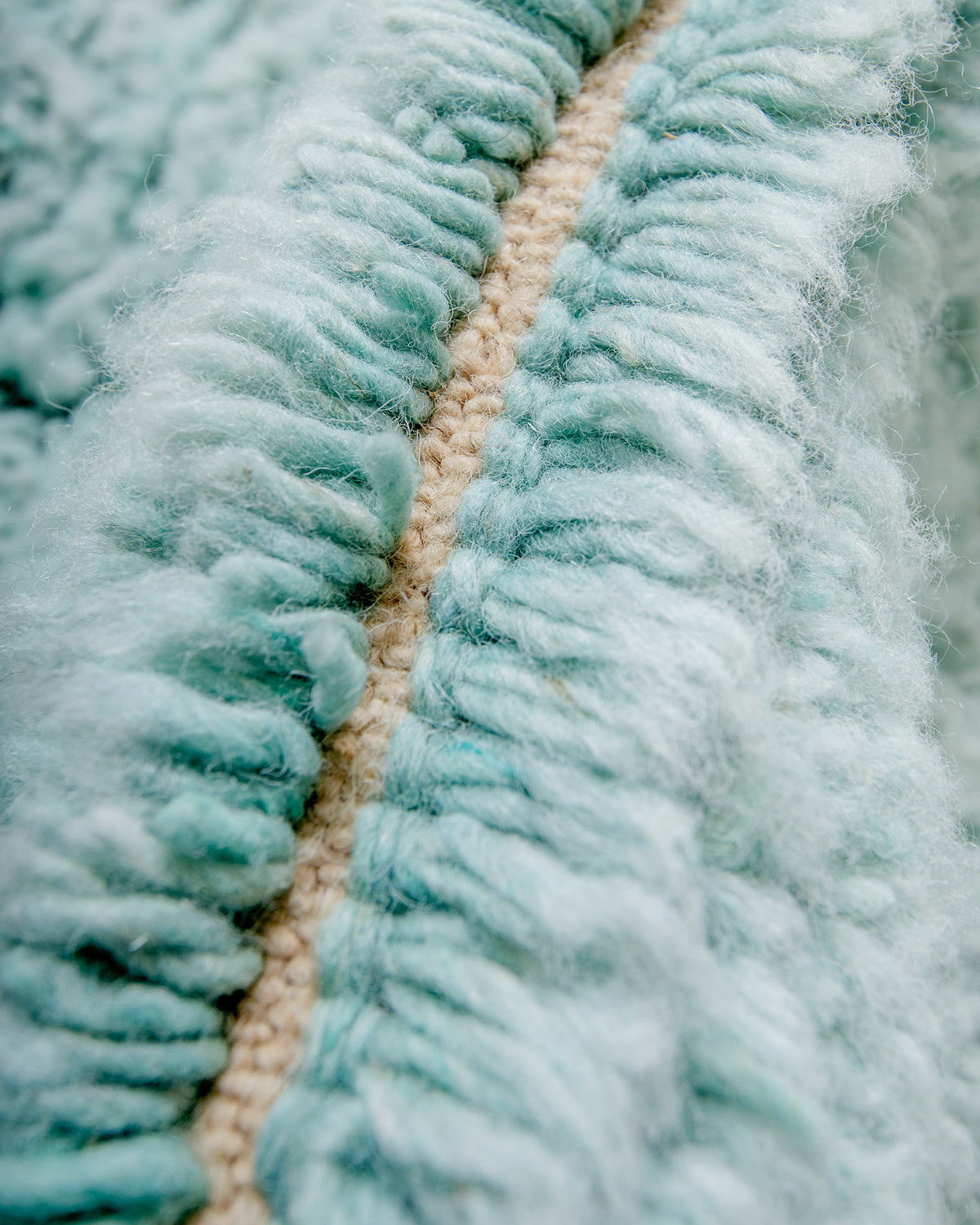 Modern, designer, handcrafted Berber rug from Morocco. Beniourain carpet with beautiful colours and patterns and fluffy wool texture.